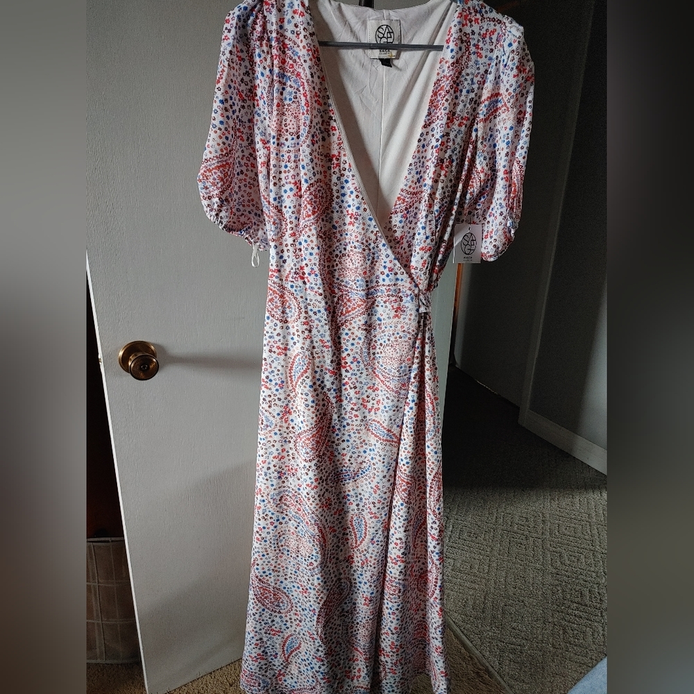 Sage Collective Paisley Wrap Dress SZ.10 NWT